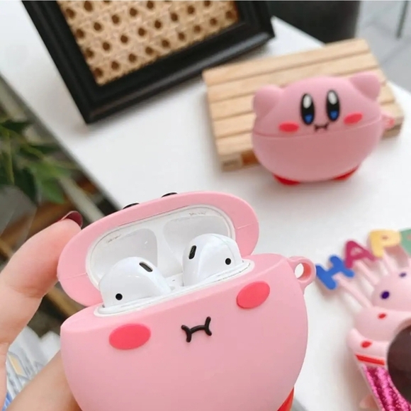 Kirby Pink AirPods Case – Gen 3 Silicone Protective Cover w/ Hanging Clip - Picture 1 of 11